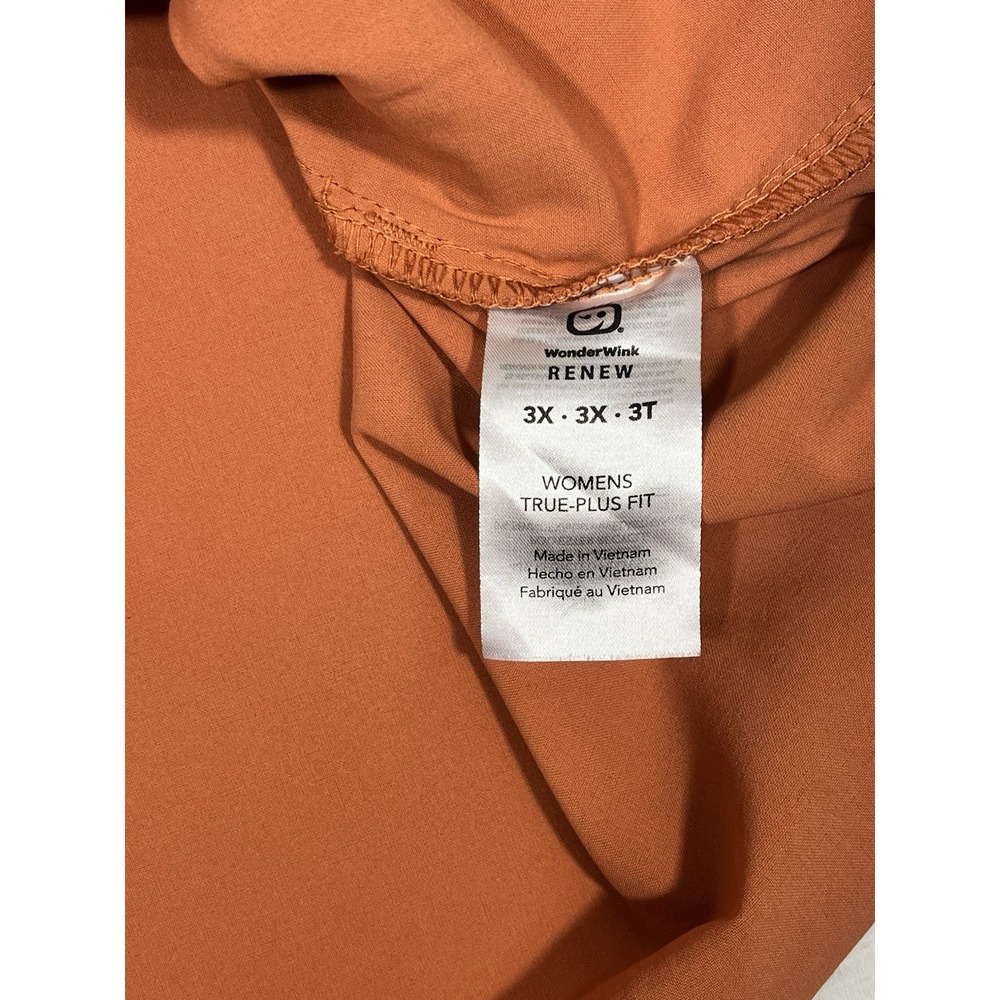 WonderWink Renew 3X Women's Scrub Top Harvest Orange V-Neck Medical Nursing Plus - Picture 7 of 11